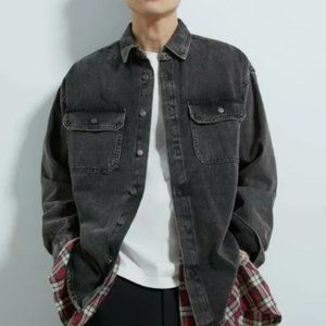 Zara Washed Black Oversized Shirt/Jacket/Shacket in S